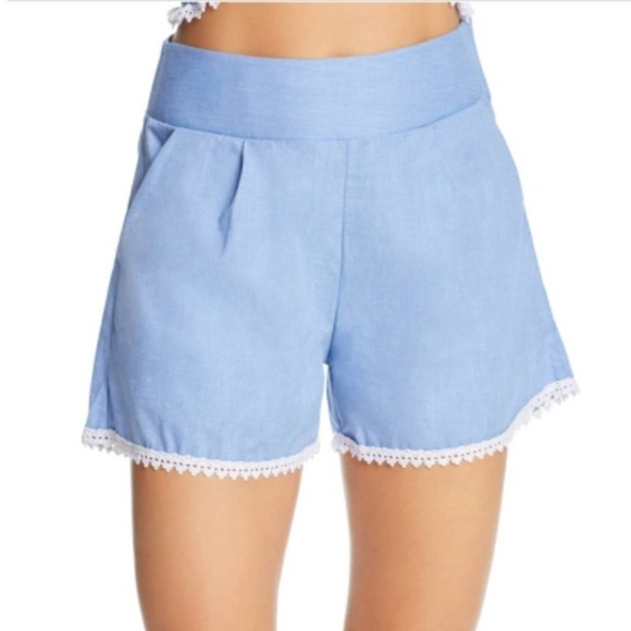 Bloomingdale's Peixoto Chambray Lace Trim Shorts - Picture 1 of 9